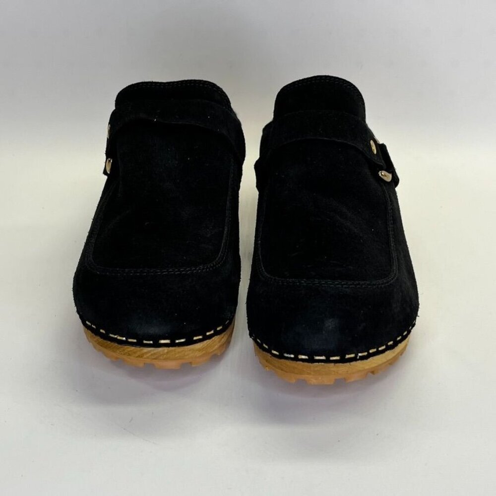 Sanita Women's Lissy Clog Size 42 in Black Open Back Wood Sole Slip Resistant - Picture 4 of 16